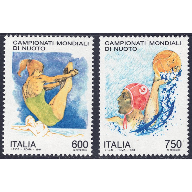 ITALIA 1994 Campionati di nuoto 2v MNH**