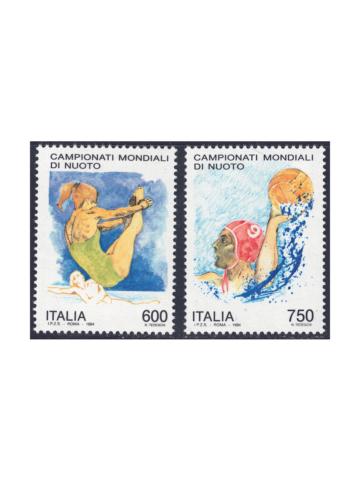 ITALY 1994 Swimming Championships 2nd MNH**
