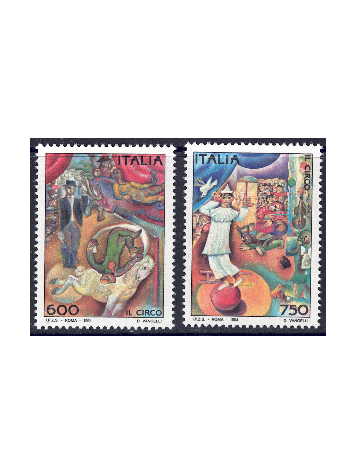 ITALY 1994 The Circus 2v MNH**