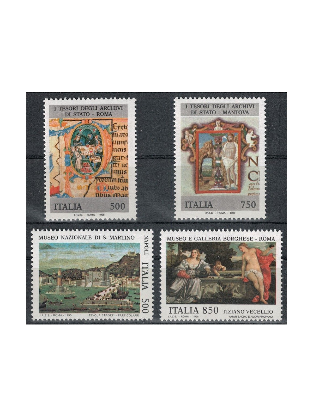 ITALIA 1995 Archivi e musei 4v MNH**