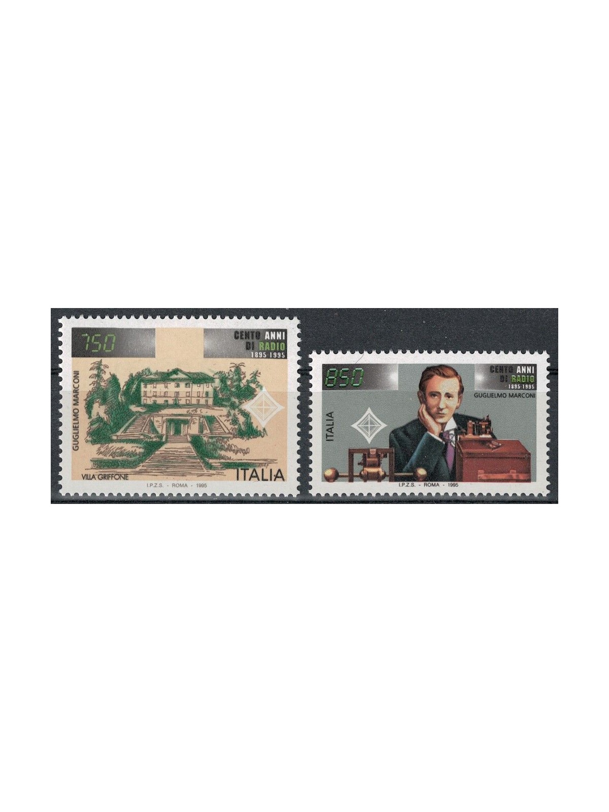ITALIA 1995 Centenario della radio 2v MNH**