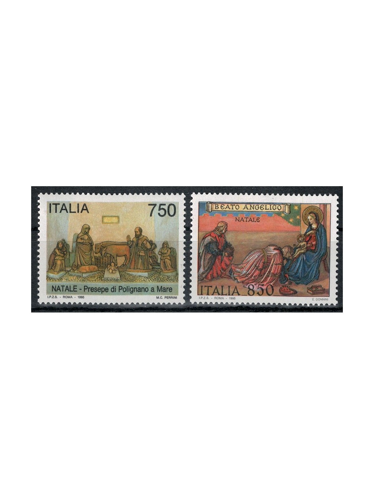 ITALY 1995 Christmas 2v MNH**