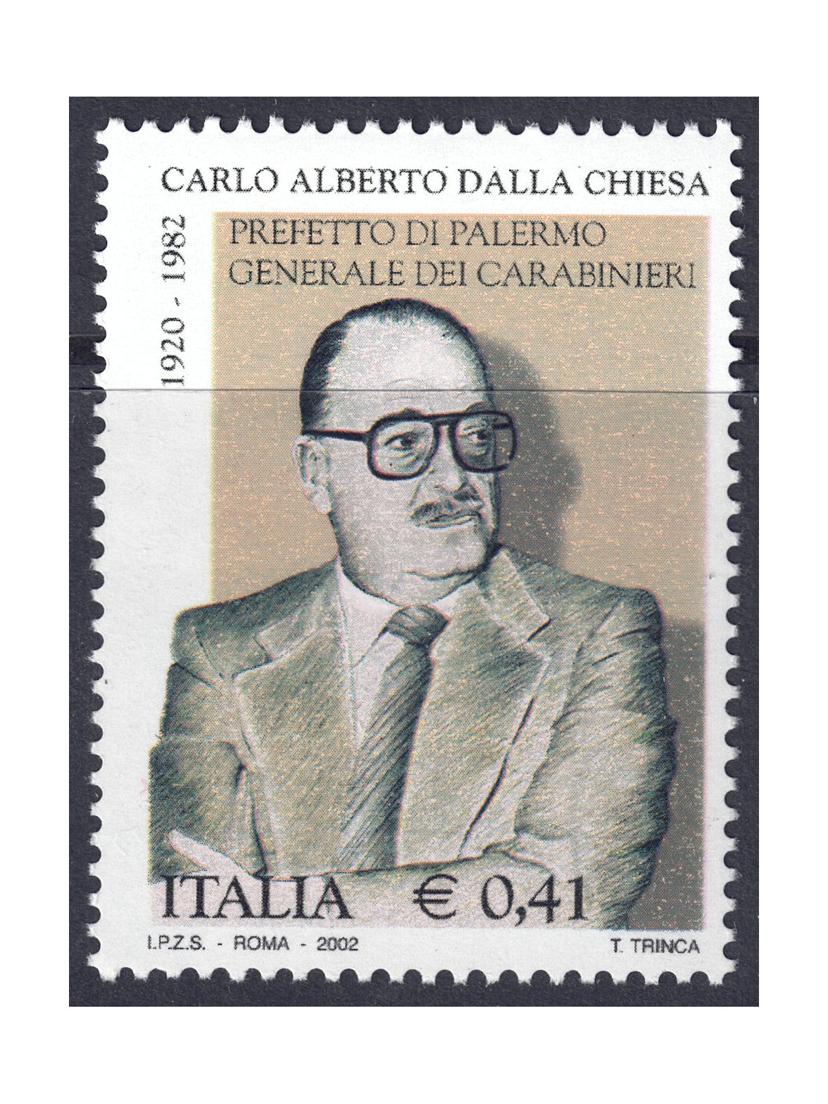 ITALIA 2002 Carlo Alberto Dalla Chiesa MNH**