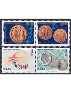 ITALIA 2002 Moneta Unica Europea 4v MNH**