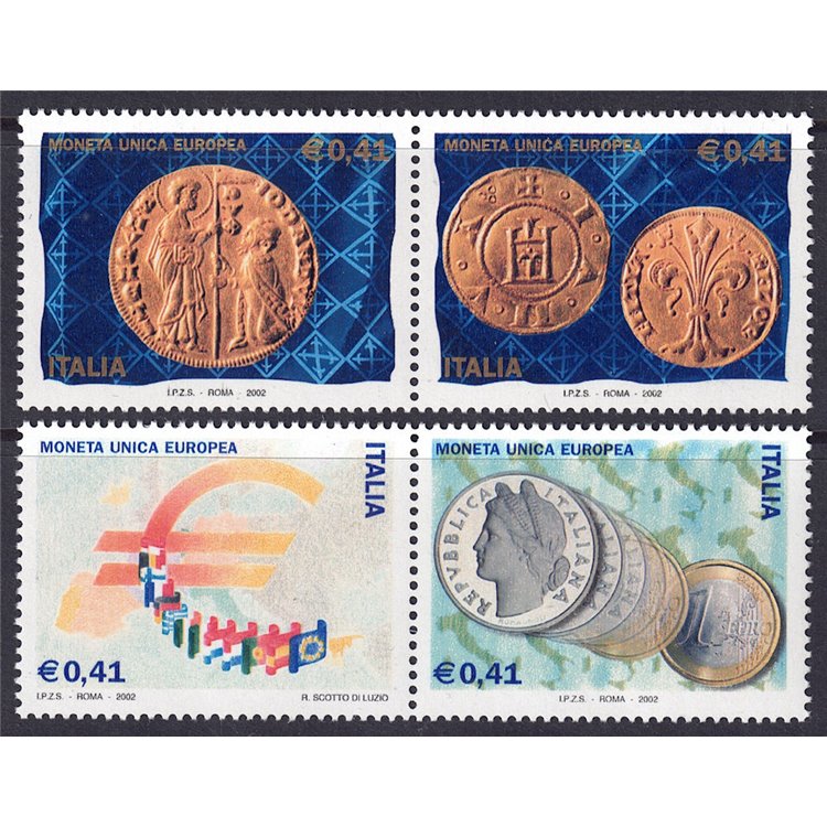 ITALY 2002 European Single Currency 4v MNH**