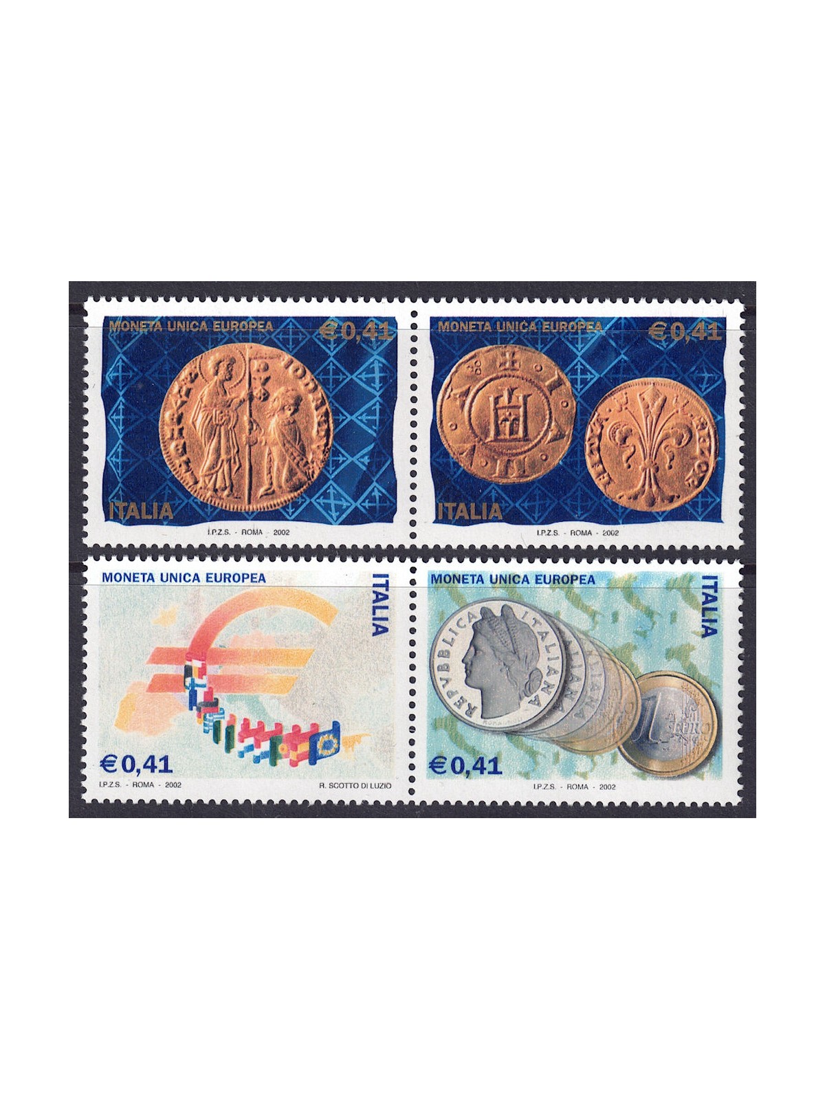 ITALY 2002 European Single Currency 4v MNH**