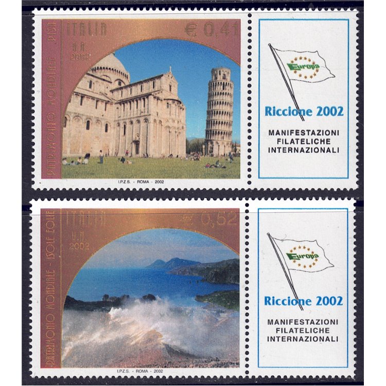 ITALIA 2002 Patrimonio mondiale UNESCO 2v MNH**