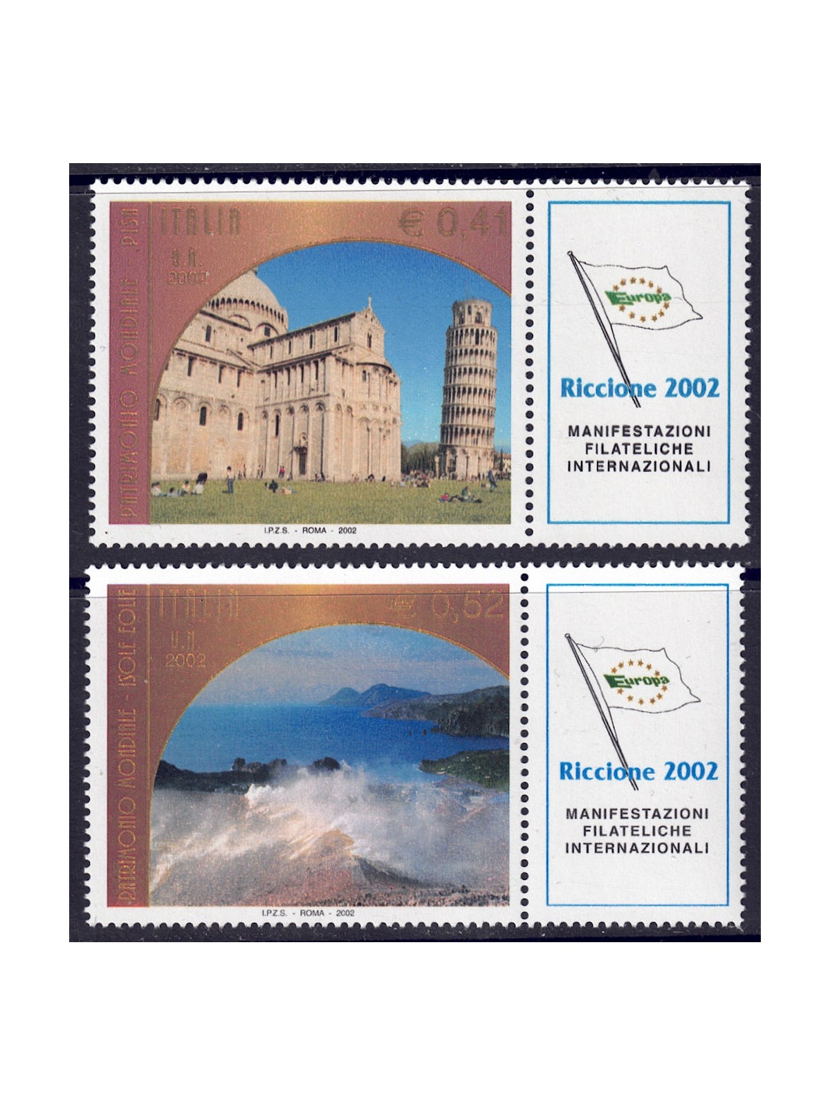 ITALIA 2002 Patrimonio mondiale UNESCO 2v MNH**