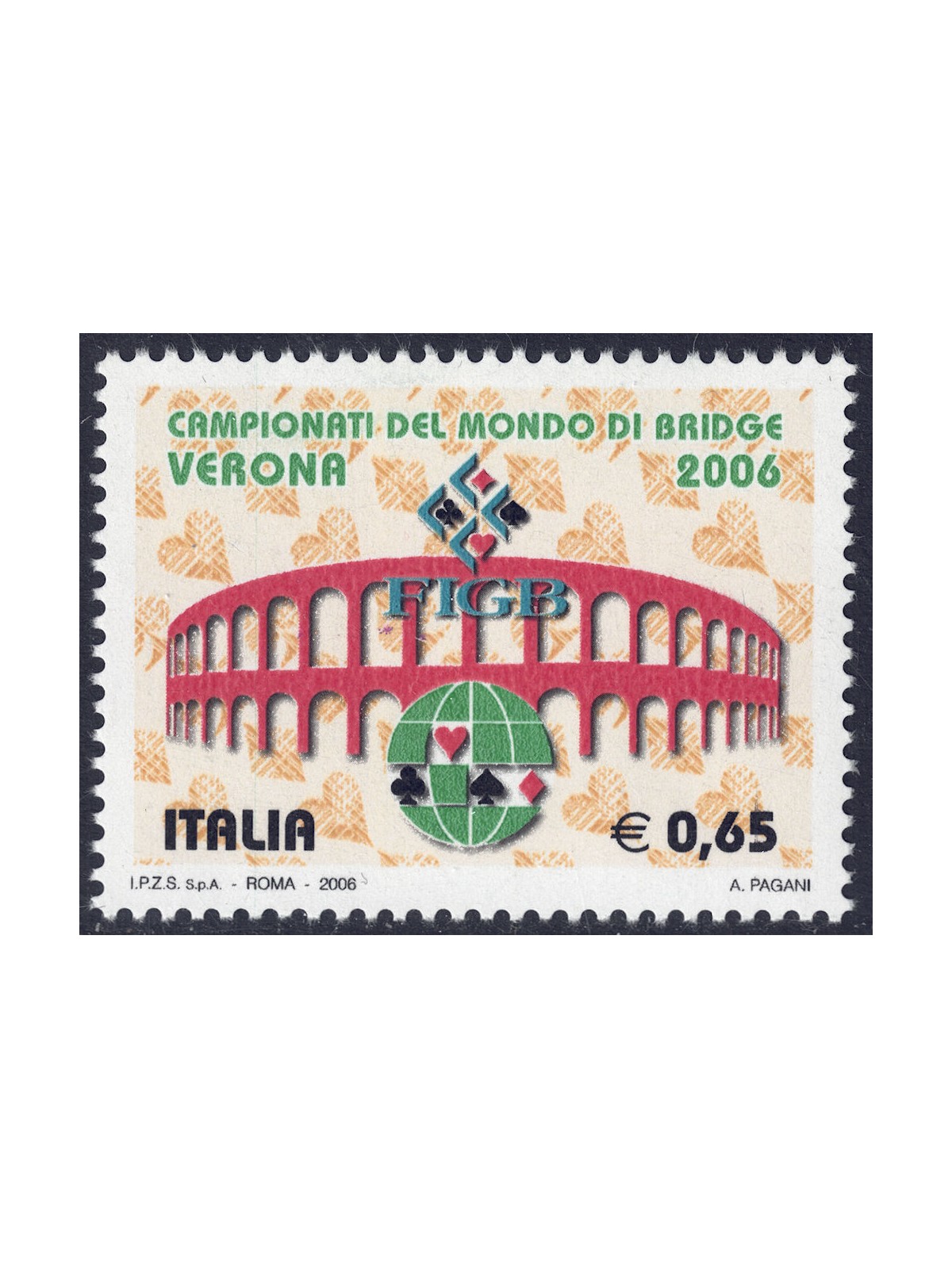 ITALIA 2006 Mondiali di Bridge MNH**