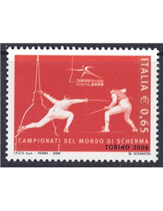 ITALIA 2006 Mondiali di scherma MNH**