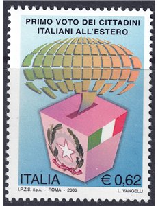 ITALIA 2006 Primo voto italiani all'estero MNH**