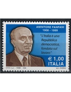 ITALIA 2008 Amintore Fanfani MNH**