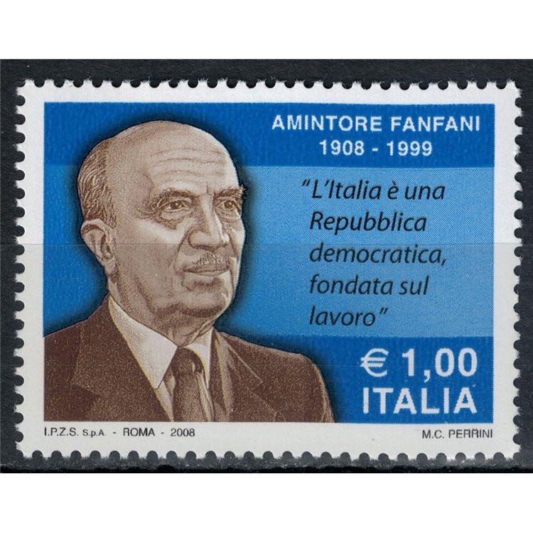 ITALY 2008 Amintore Fanfani MNH**
