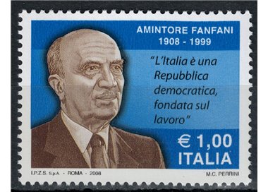 ITALIA 2008 Amintore Fanfani MNH**