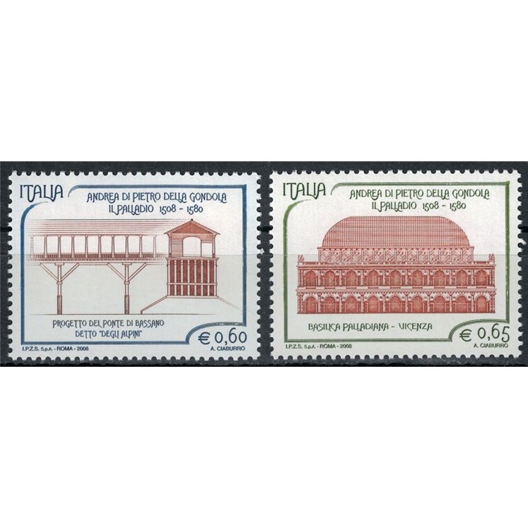 ITALIA 2008 Andrea Palladio 2v MNH**
