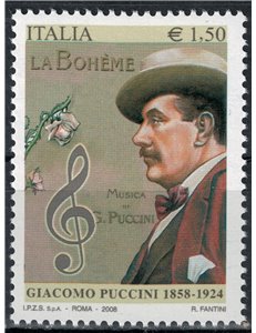 ITALY 2008 Giacomo Puccini MNH**
