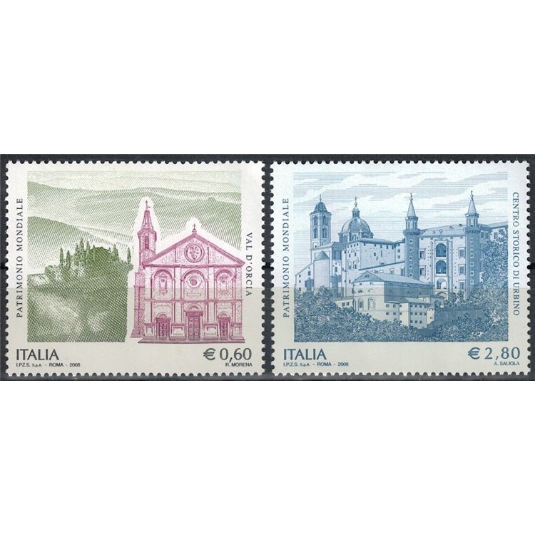 ITALIA 2008 Patrimonio Unesco 2v MNH**
