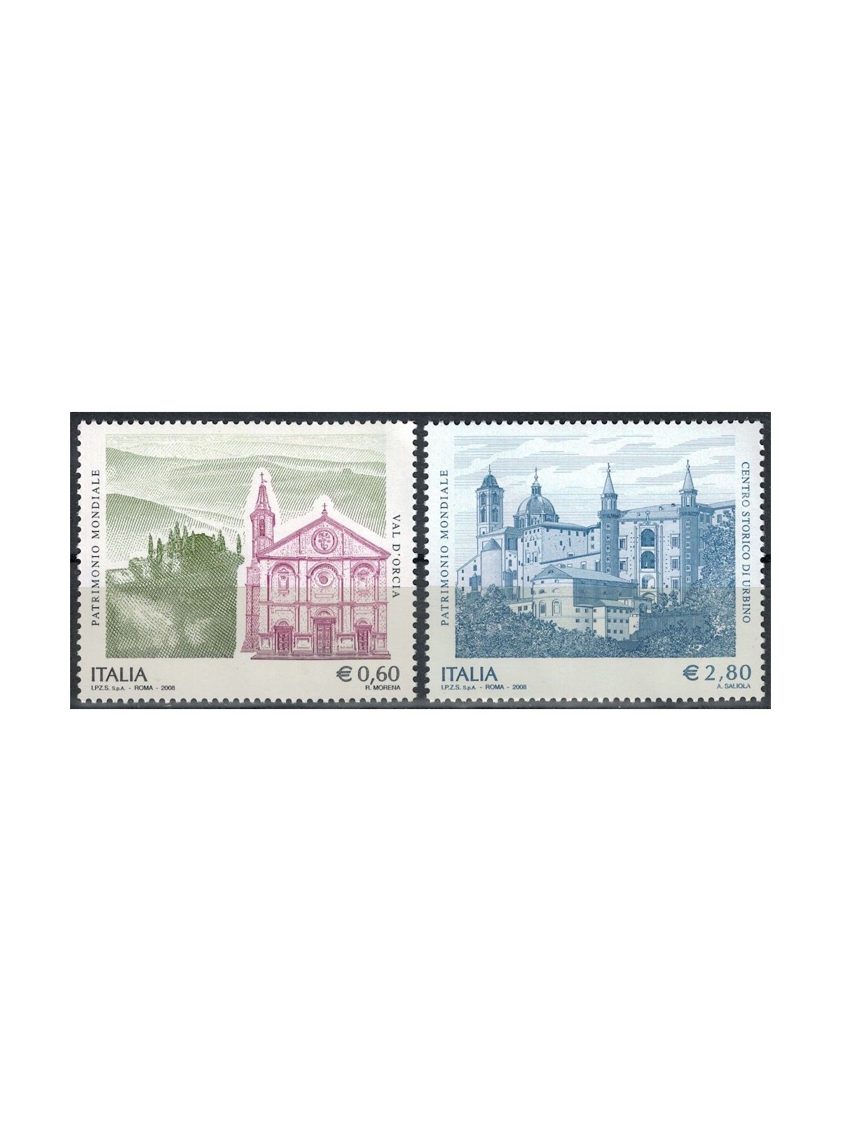 ITALIA 2008 Patrimonio Unesco 2v MNH**