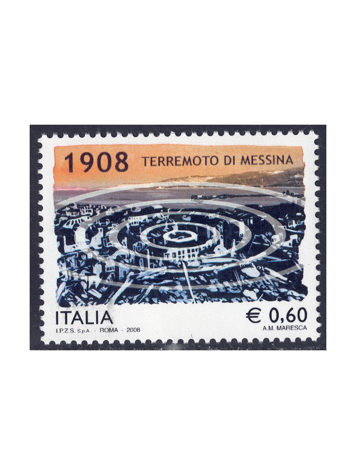 ITALIA 2008 Terremoto di Messina MNH**