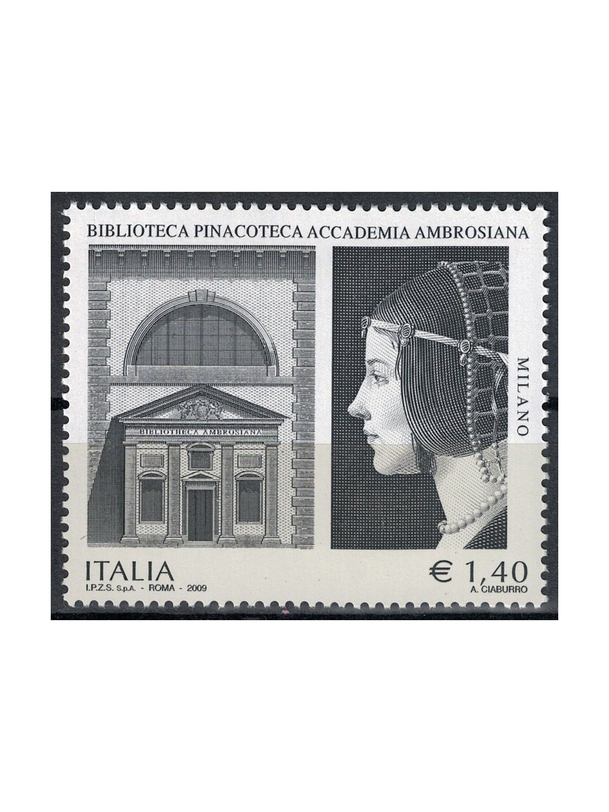 ITALIA 2009 Biblioteca Pinacoteca Ambrosiana MNH**