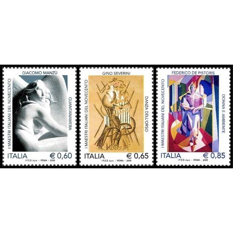 ITALY 2009 Masters of the Twentieth Century 3v MNH**