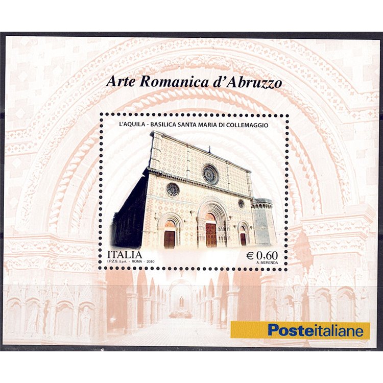 ITALIA 2010 Arte Romanica d'Abruzzo BF MNH**