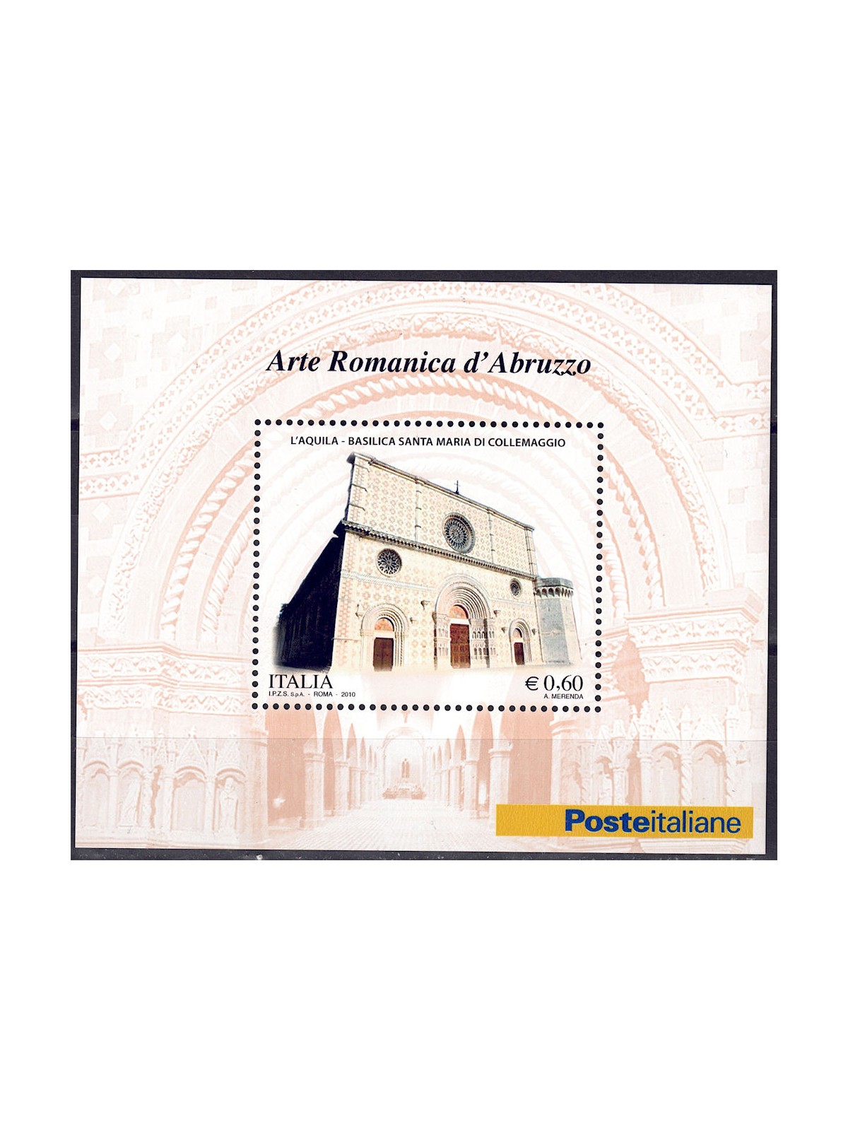 ITALIA 2010 Arte Romanica d'Abruzzo BF MNH**