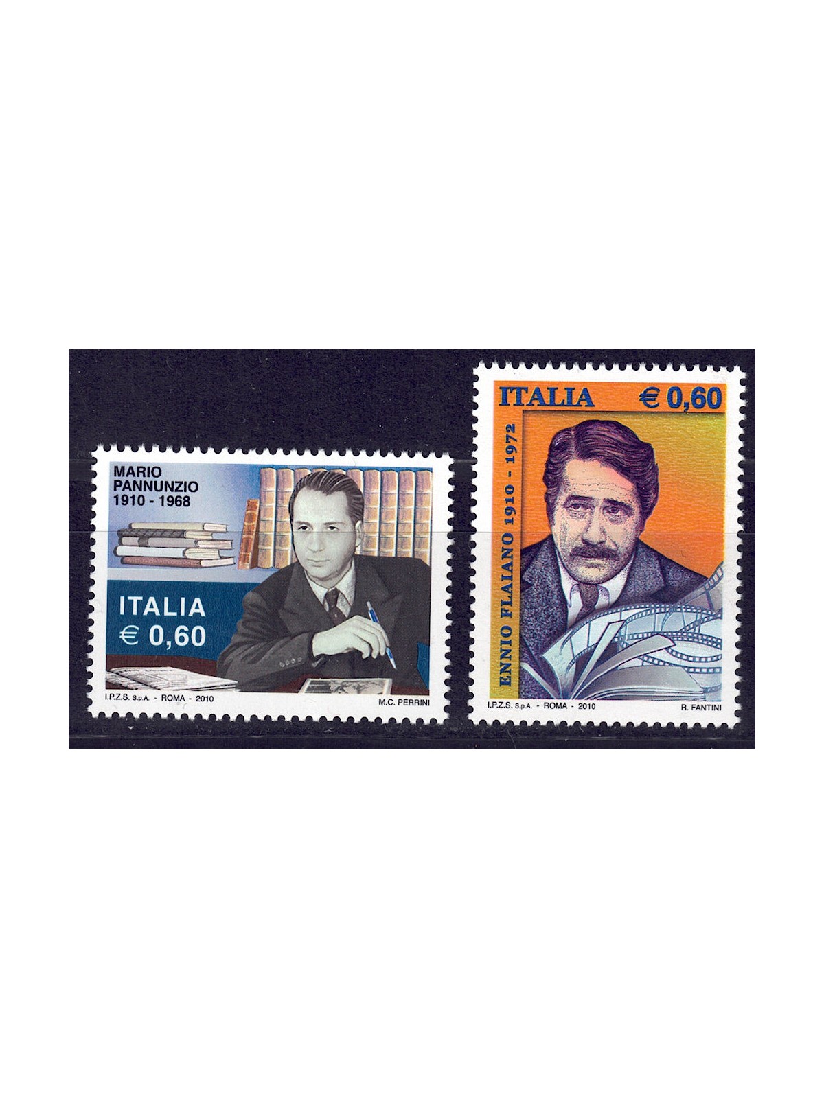 ITALIA 2010 Ennio Flaiano e Mario Pannunzio 2v MNH**