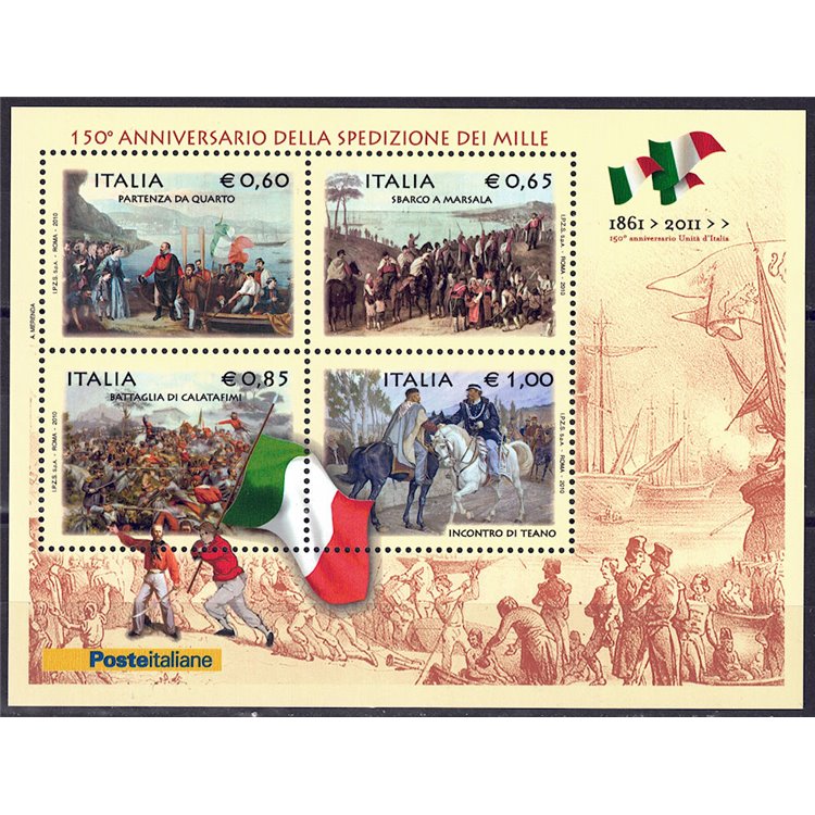 ITALIA 2010 Spedizione dei Mille BF MNH**