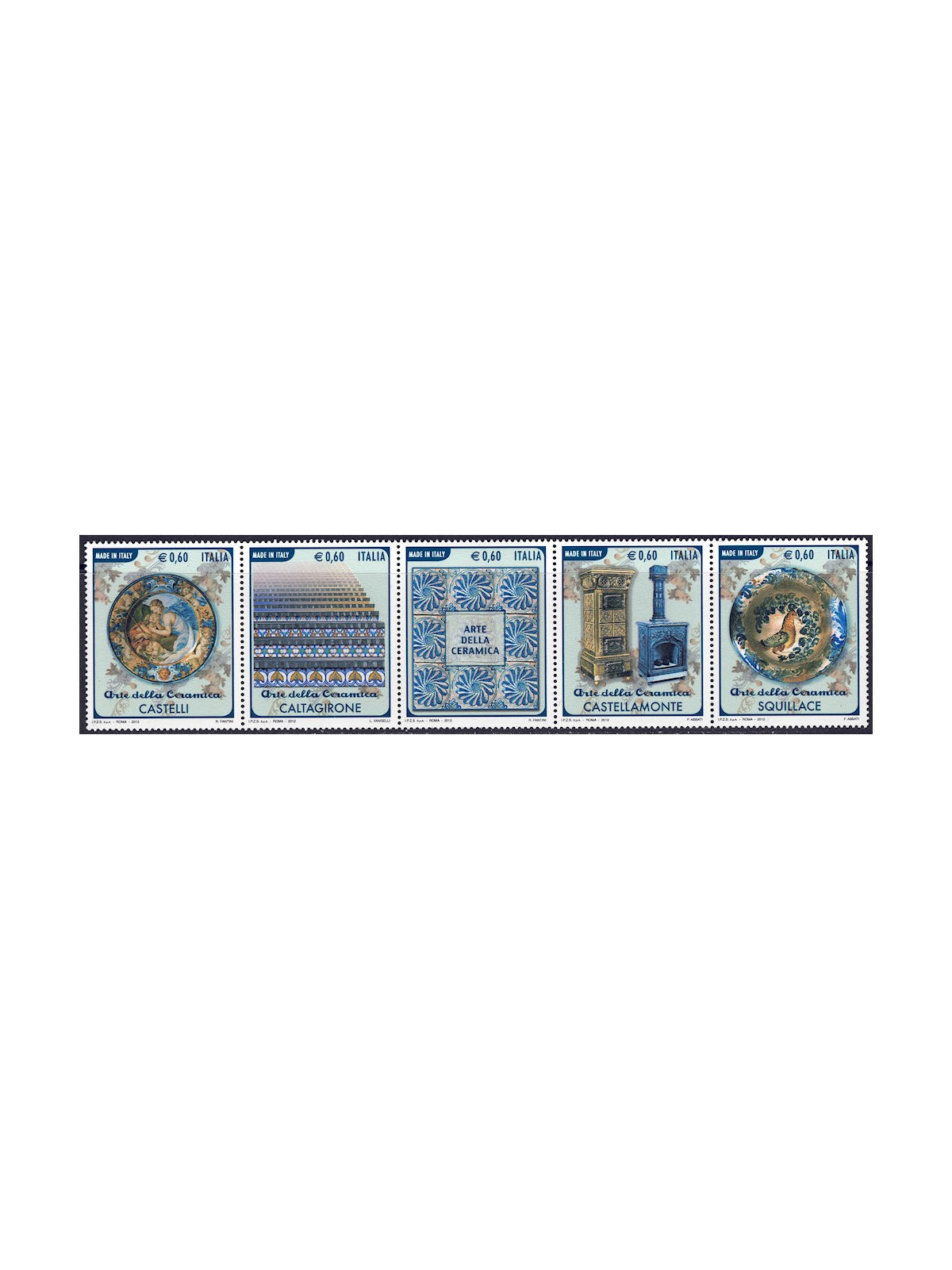 ITALY 2012 Ceramic Art 5v MNH**