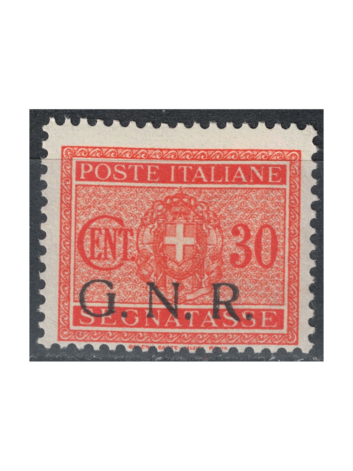 ITALIA RSI 1944 Varietà Segnatasse GNR 30c arancio Brescia MNH**