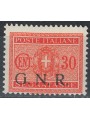 ITALIA RSI 1944 Varietà Segnatasse GNR 30c arancio Brescia MNH**