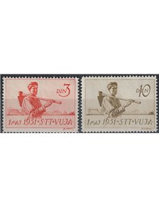 TRIESTE B 1951 1st May 2v MNH**