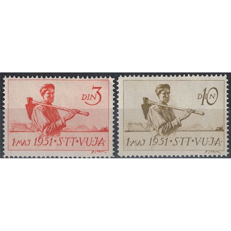 TRIESTE B 1951 1° Maggio 2v MNH**