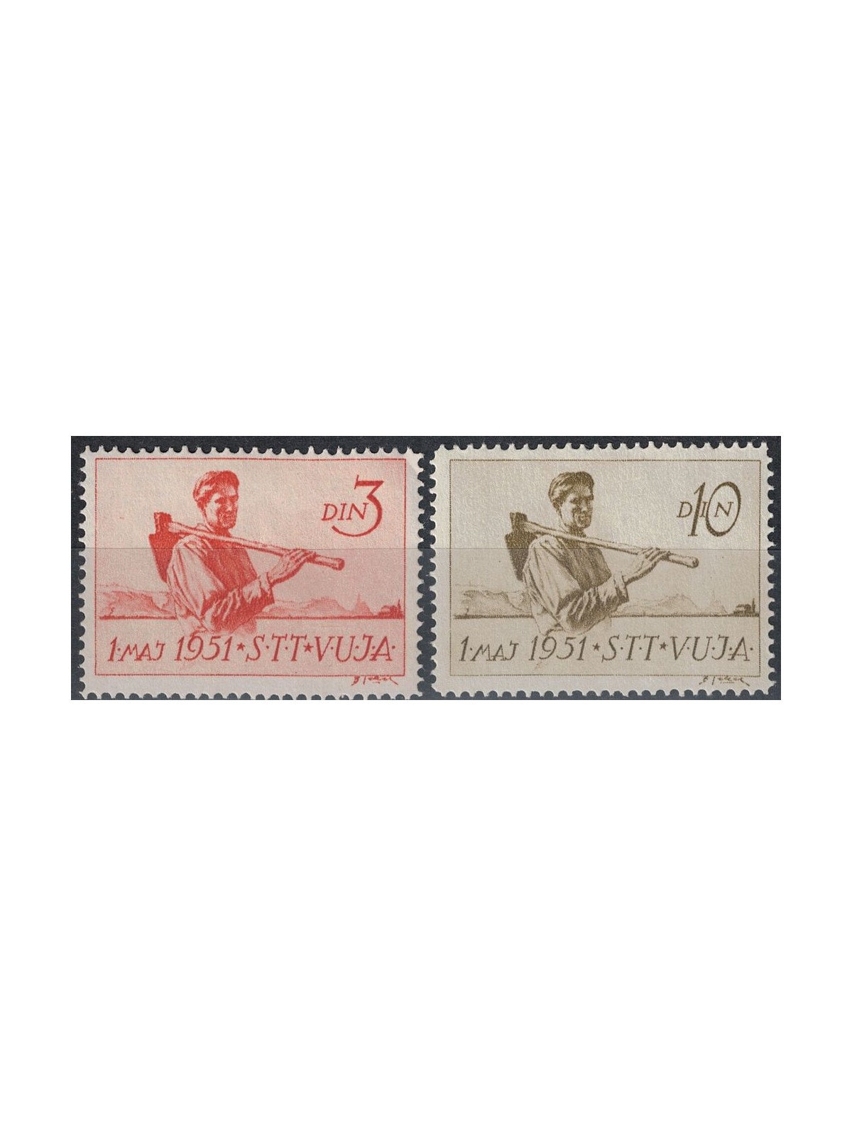 TRIESTE B 1951 1° Maggio 2v MNH**