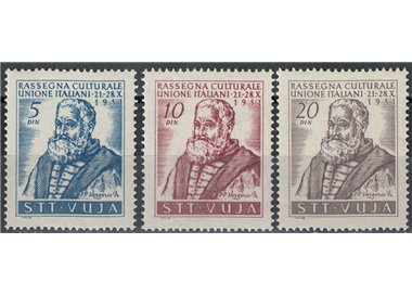 TRIESTE B 1951 Settimana della Cultura Italiana 3v MH*