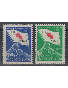 TRIESTE B 1951 Red Cross 2v MNH**