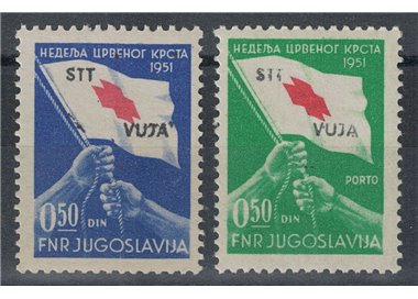TRIESTE B 1951 Red Cross 2v MNH**