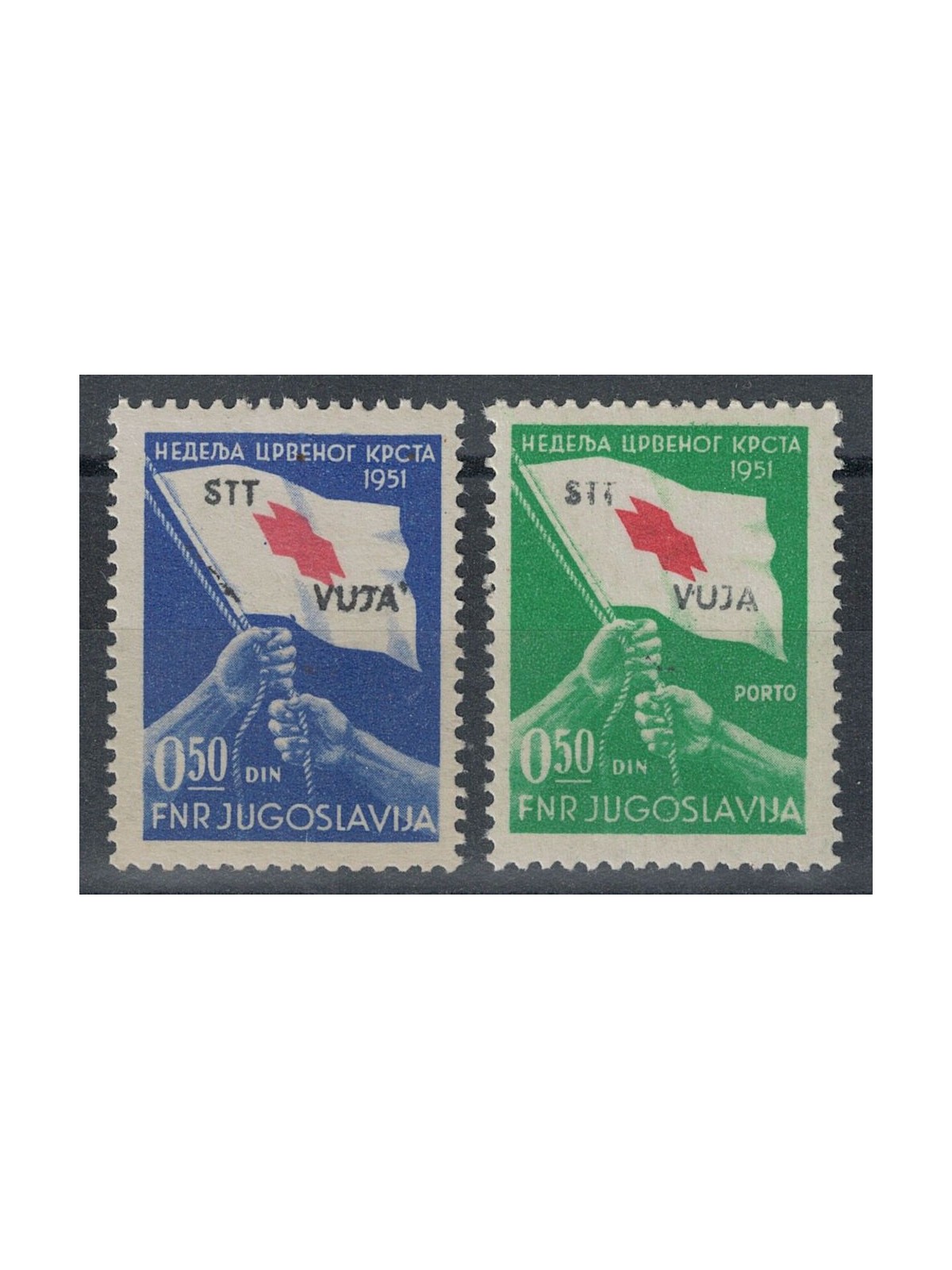 TRIESTE B 1951 Red Cross 2v MNH**