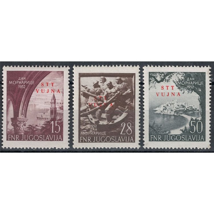 TRIESTE B 1952 Navy Day 3v MNH**