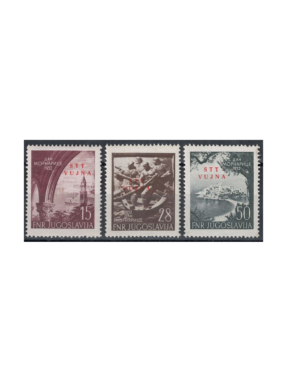 TRIESTE B 1952 Giornata della Marina 3v MNH**