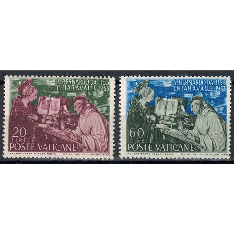 VATICAN 1953 Saint Bernard of Clairvaux 2v MNH**