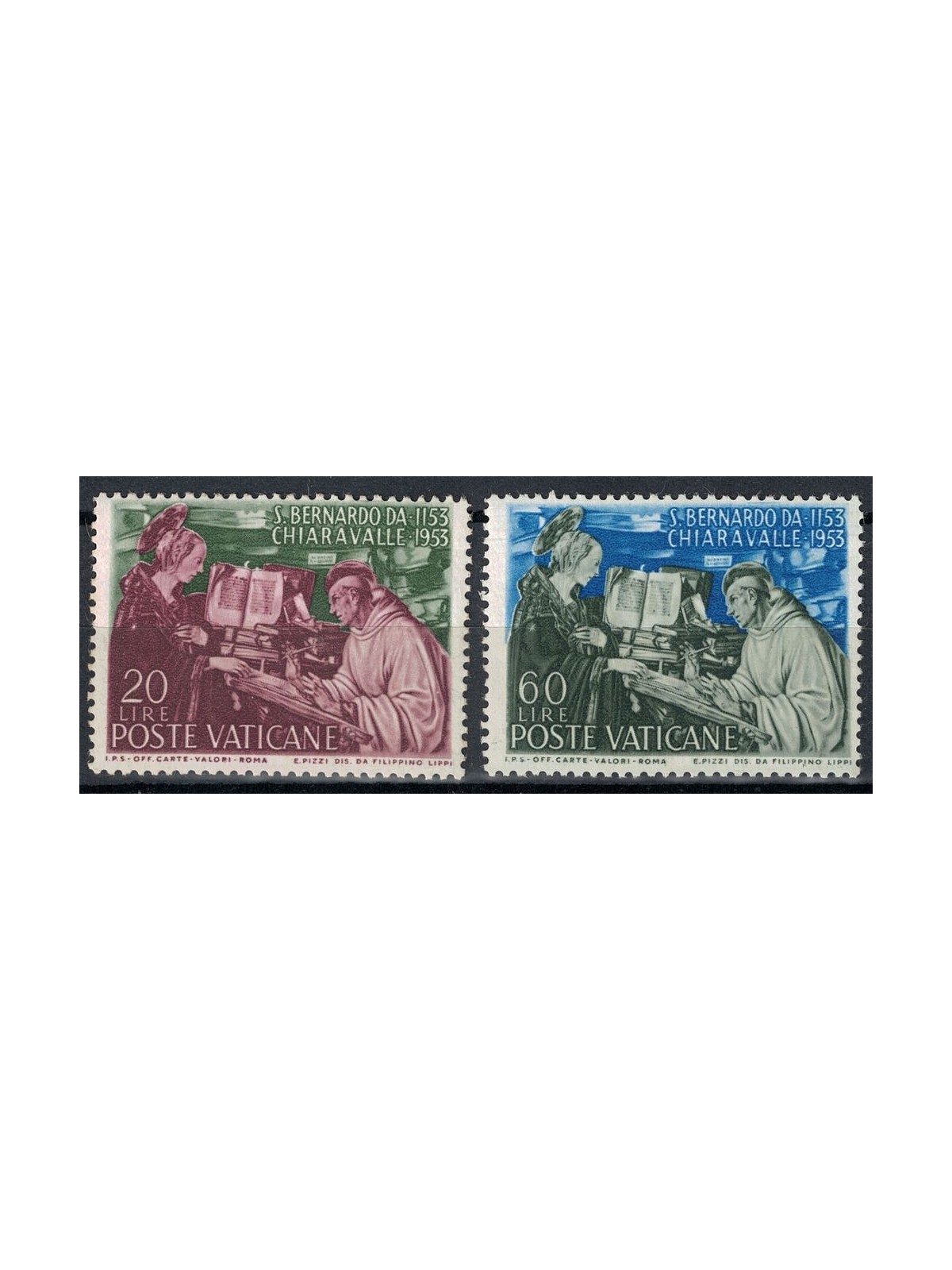 VATICAN 1953 Saint Bernard of Clairvaux 2v MNH**
