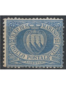 SAN MARINO 1877-90 10c oltremare MNH**