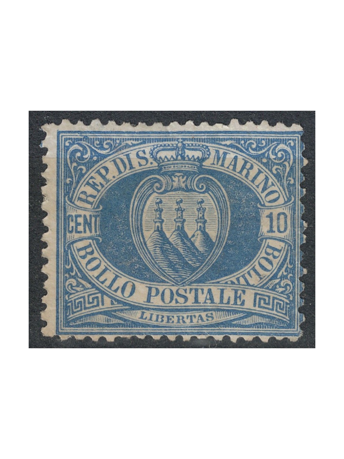 SAN MARINO 1877-90 10c oltremare MNH**