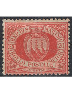 SAN MARINO 1877-90 20c red MNH**