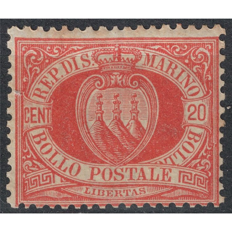 SAN MARINO 1877-90 20c red MNH**
