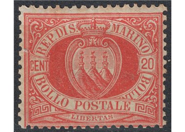 SAN MARINO 1877-90 20c rosso MNH**