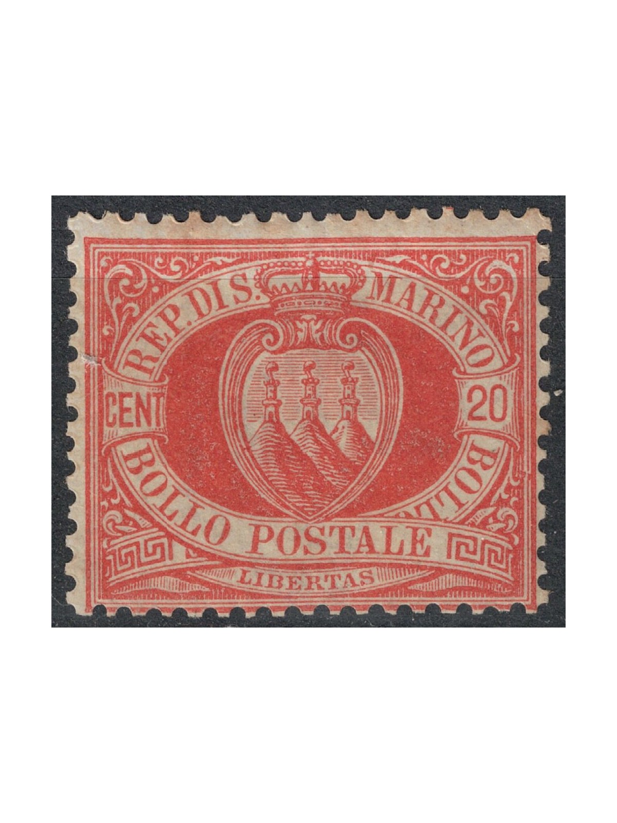 SAN MARINO 1877-90 20c rosso MNH**