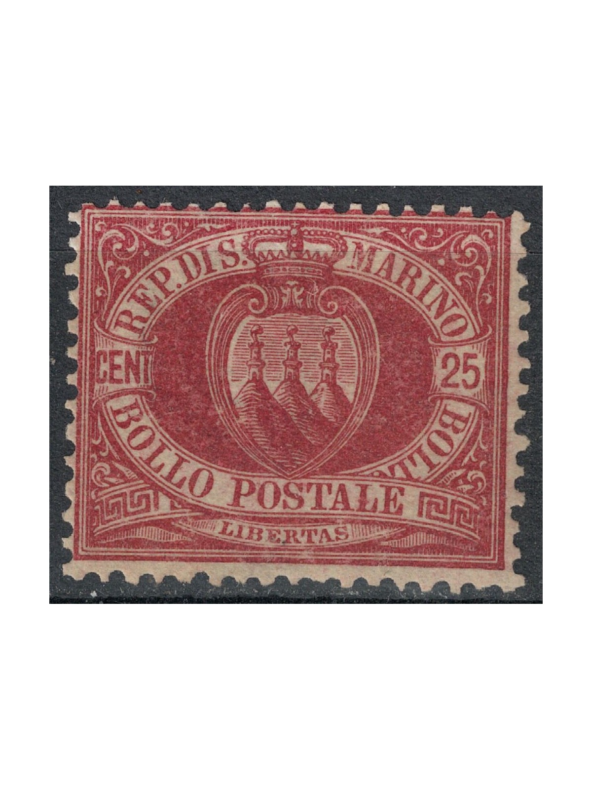 SAN MARINO 1877-90 25c brown lacquer MNH**